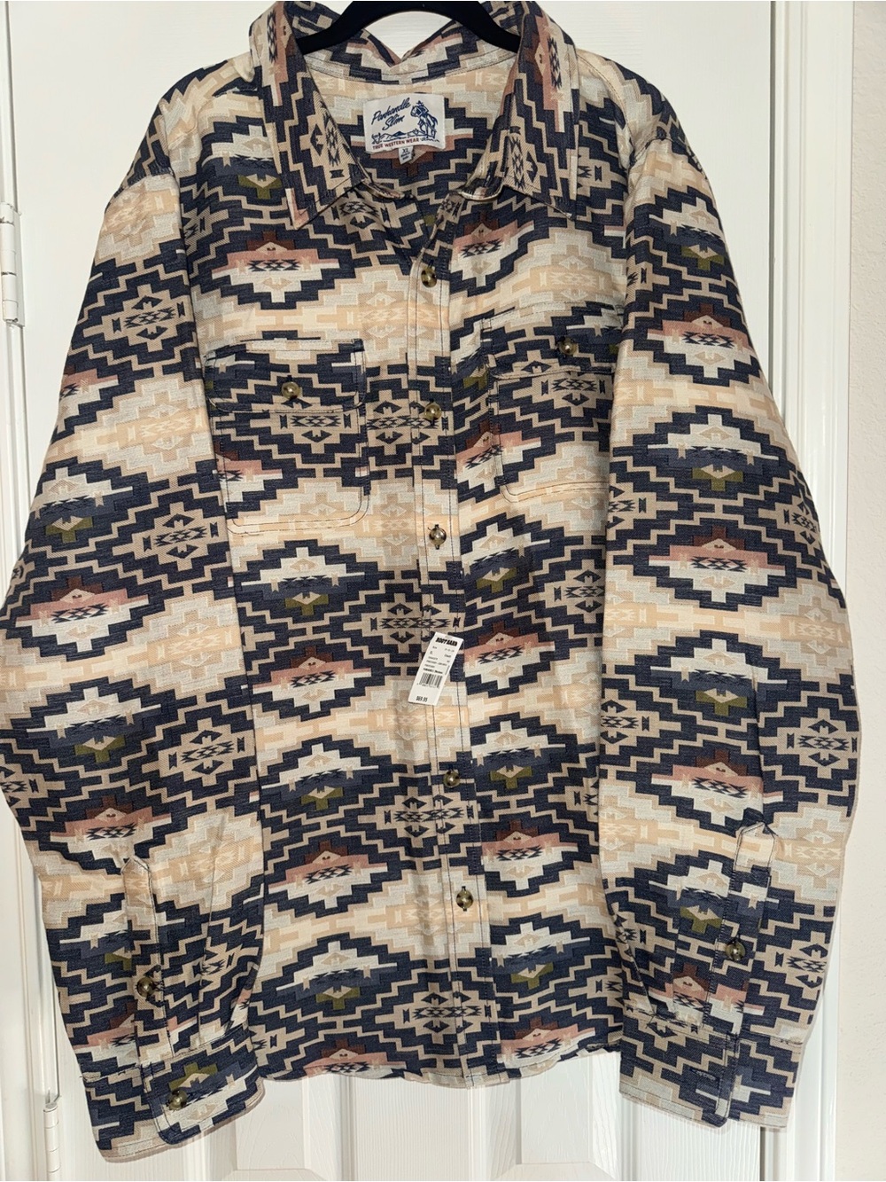 NWT Panhandle Slim Men's Aztec Pattern Button-Up Shirt - Multicolor